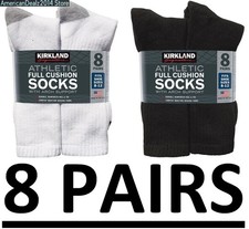 Kirkland Signature Men’s Athletic Sock 8 Pair Choose Socks Color - Made in USA