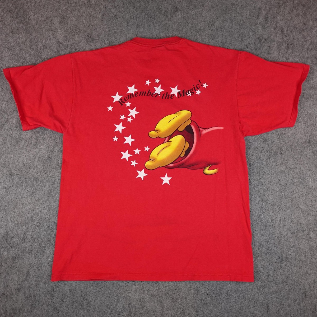 Vintage Walt Disney World Shirt Mens XL Red Sorcerer Mickey 25th