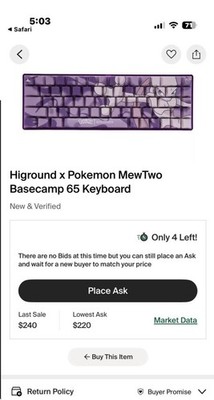 Higround Mewtwo Pokemon Limited Edition Keyboard New
