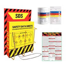 Lontcs MSDS SDS Binder and Wall Station Set,Yellow Heavy Duty 3 Inch Material...