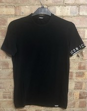 T-shirt Dsquared2 Icon Tape taglia small 38” misto cotone nero