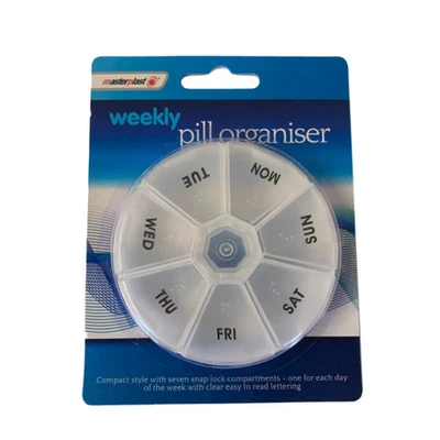 MASTERPLAST Wöchentliche tägliche Pillendose Organizer Tabletten Medizin Aufbewahrung Spender 7 Tage Nacht UK