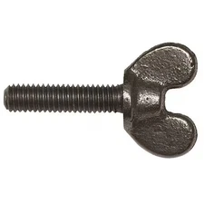 Zoro Select 1-Dep-02-M7- Thumb Screw, 5/16"-18 Thread Size, Wing, Plain Iron,