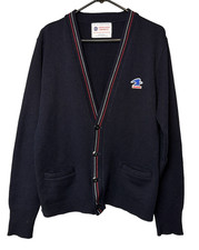 Vintage USPS United States Uniform Co. Navy Cardigan Sweater 100 Acrylic USA