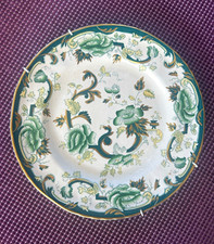 Mason's Ironstone Chartreuse Green & White Floral Decorative Plate England