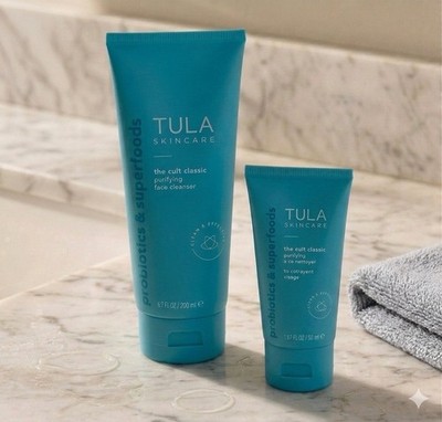 Tula The Cult Classic Purifying Face Cleanser Duo Probiotics 6.7 & 1.67 oz