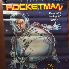 Póster promocional RocketMan 1997 Video Store 26x39,5 Disney Harland Williams Space...