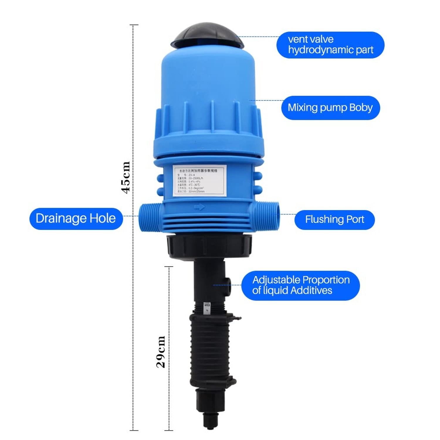 Adjustable Fertilizer Injector 0.4%-4% Chemical Dispenser Drip for Garden Liv...