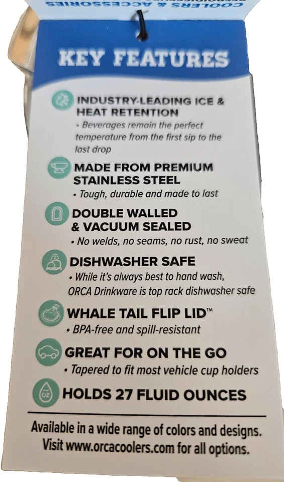 ORCA ~ Cazador ~ Vaso de Acero Inoxidable 27oz ~ Suéter Rojo ~ Nuevo Foto 3 de 3