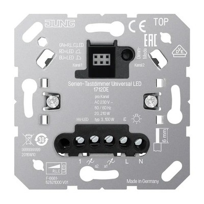 Jung 1712DE Serien-Tastdimmer Universal LED, mit Nebenstelleneingang, UP