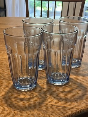 New 4 Vintage Pasabahce Glass Tumbler Ice Blue Highball Water Or Beverage