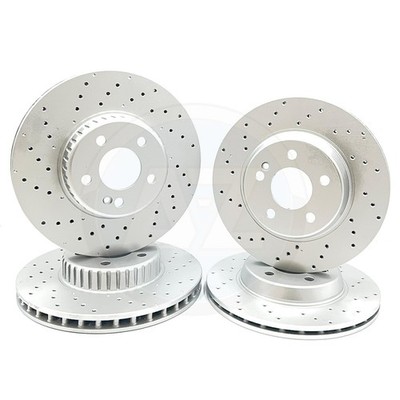 FÜR MERCEDES C-KLASSE C160 AMG SPORT VORNE HINTEN VERKLEBTE BREMSSCHEIBEN 318mm 300mm