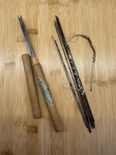 Vintage Antique Set of 12 Metal Knitting Needles in Wood Case Plus 12 Rusty Ones