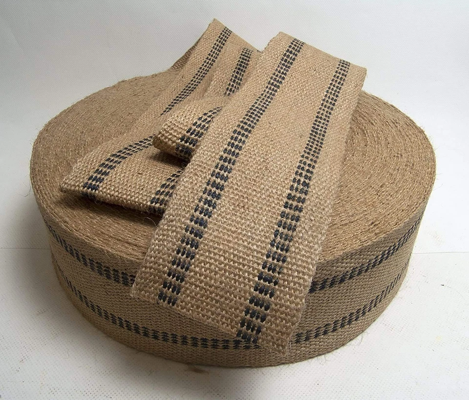 Mybecca [ ROLL/72 Yards] Black 9 Pounds Jute Webbing Natural Fabric 3.5 Inches - Image 3 of 4