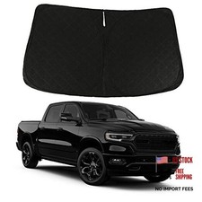 Windshield Sun Shade - Black Silver-Fits Ram 1500 19-UP 240T Material