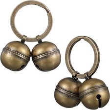 2 Pack Pet Bells for Dog Collar Charms Brass Loud Bells Small Cat Bell