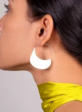 CELINE SWIRL HOOP SILVER EARRINGS