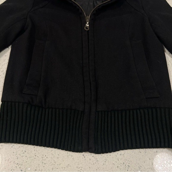 ZARA BASIC Wool Blend Zip Black Bomber Jacket w R… - image 13