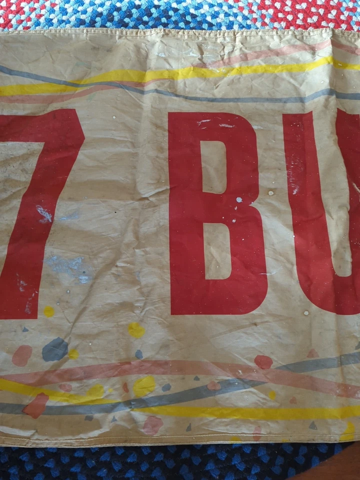 VINTAGE 7 BUICK AUTO CAR CANVAS BANNER SIGN 57" X 33"  - Image 3 of 4