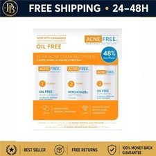AcneFree 3 Step 24 Hour Acne Treatment Kit Benzoyl Peroxide Cleanser Toner