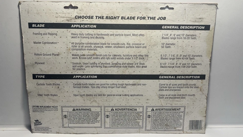"Paquete variado de hojas de sierra VERMONT AMERICAN 7 1/4"" - Lote de 5 hojas" Foto 4 de 4