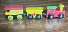 3 Pc Wooden Train Set With Magnet Connection