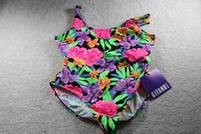 Gitano Swimwear Women's Floral One-Piece Size 20W Padded Lined