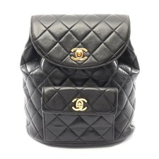 Chanel Matelasse Lambskin Backpack Women Black One Size 633907