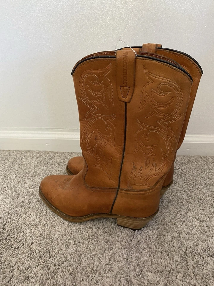 Botas de Vaquero Wolverine Para Hombres 1969 Talla 10 Cuero Trigo Suelas Og Excelente Estado Foto 4 de 4
