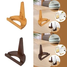 Plate Holder Wooden Plate Display Stand for Cabinet Display Kitchen Counter