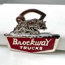 Brockway Trucks Silver and Red Enamel Logo wi...