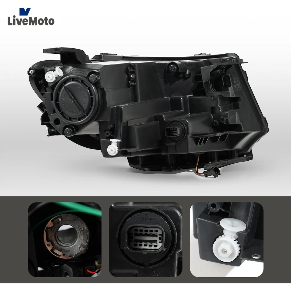 Halogen Upgrade LED Headlights For 2017-2021 Jeep Compass Tube Projector Pair - Image 4 of 4