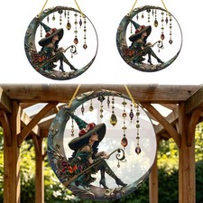 Acrylic Round Hanging Ornament Decorative Clear Pendant For Home Wall Window