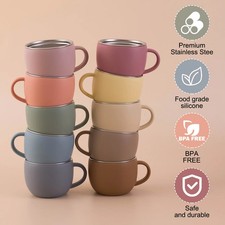 Kids Baby Stainless Steel Water Cup Detachable Silicone BPA-Free Mug