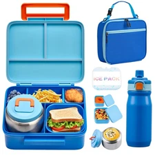Bento Box for Kids with 8oz Soup Thermo, Leak-proof Lunch Food Containers wit...