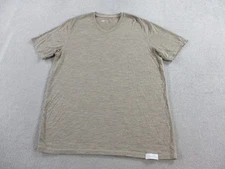 Woolly Shirt Mens Large Brown Heather 100% Merino Wool V Neck Casual T-Shirt Tee