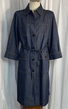 Brooks Brothers Women’s Denim Trench Coat Size 10. Made In USA Vintage 90s Rare