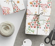 Tree Paw Wrapping Papers 2 Rolls Christmas Wrapping Paper Glossy Gift Wrap