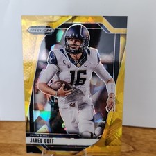 2025 Panini Prizm Draft Picks Gold Cracked Ice #172 Jared Goff Golden Bears