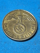Alu/Bronze German WW2 5 Reichpfennig Dated 1938 A Berlin Ref A/b