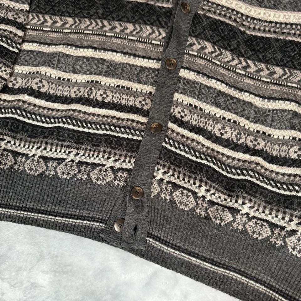 Vintage Florence Tricot Pattern Cardigan Sweater Mens XL Tall Wool Acrylic Italy - Image 2 of 4