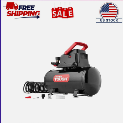 #ad Hyper Tough Black 100 PSI Oil free Portable Air Compressor 3 gal No Import Fee $60.00