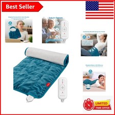 Navy Blue Weighted Heating Pad - 12x24, 3 Heat Levels, Best Gift for Relaxation