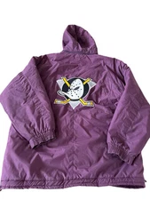 Vintage Anaheim Mighty Ducks Jacket Apex One Big Logo 90s NHL Hockey XL *Read