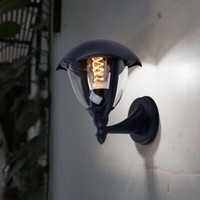 AußEn Laterne Haus Wand Balkon Leuchte Alu Garten Terrassen Glas Lampe Schwarz