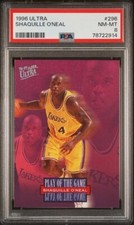 PSA 8 1996-97 Fleer Ultra #296 Shaquille O'Neal Play Of The Game HOF LA Lakers