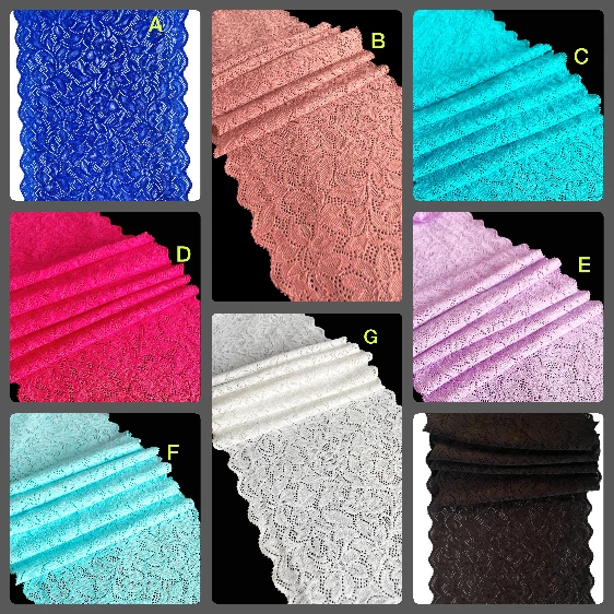 Elastisch Spitze Blumen design Borte Wünschfarbe 15cm Polyester Spandex Rayon - Bild 1 von 1
