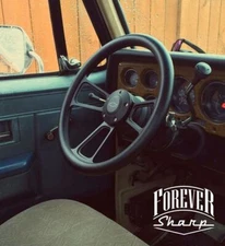 14" Billet Black Muscle Chevy 60-69 Trucks Steering Wheel w/ Chevy Engraved Horn