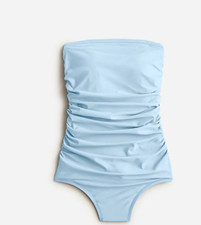 J.Crew Womens 118 Ruched Bandeau One Piece Swimsuit Blue Mist Size 24 BC115