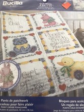 PLAID BUCILLA BABY QUILT BLOCKS A GIFT OF JOY SET OF 6 STAMPED CROSS STITCH KIT